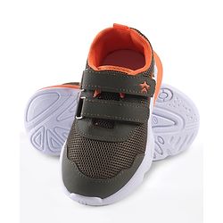Cute Walk by Babyhug Velcro Closure Sneaker with Ball Applique - Navy Blue