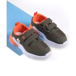 Cute Walk by Babyhug Velcro Closure Sneaker with Ball Applique - Navy Blue