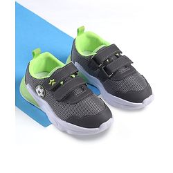 Cute Walk by Babyhug Velcro Closure Sneaker with Ball Applique - Navy Blue