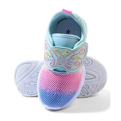 Cute Walk by Babyhug Velcro Closure Sneaker with Butterfly Design - Sea Green