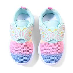 Cute Walk by Babyhug Velcro Closure Sneaker with Butterfly Design - Sea Green