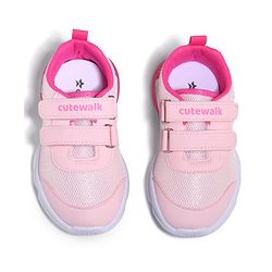 Cute Walk by Babyhug Velcro Closure Sneaker with Unicorn Applique - Pink