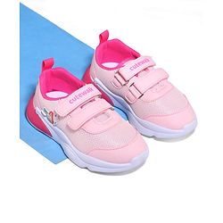 Cute Walk by Babyhug Velcro Closure Sneaker with Unicorn Applique - Pink