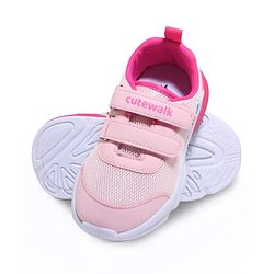 Cute Walk by Babyhug Velcro Closure Sneaker with Unicorn Applique - Pink