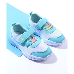 Cute Walk by Babyhug Velcro Closure Sneaker with Heart Applique - Sea Green