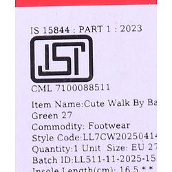 Cute Walk by Babyhug Velcro Closure Sneaker with Heart Applique - Sea Green