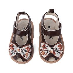Cute Walk by Babyhug Booties With Bow Applique & Velcro Closure - Brown