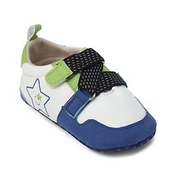 Cute Walk by Babyhug Booties With Velcro Closure - Light Blue