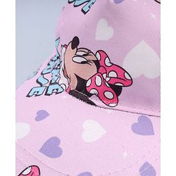 Babyhug Disney Cotton Woven Summer Cap With Minnie Mouse Print Pink - Diameter 16 cm