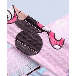 Babyhug Disney Cotton Woven Summer Cap With Minnie Mouse Print Pink - Diameter 16 cm