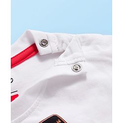Babyhug Disney Single Jersey Knit Drop Shoulder Half Sleeves Oversized T-Shirt with Mickey & Friends Graphic - White
