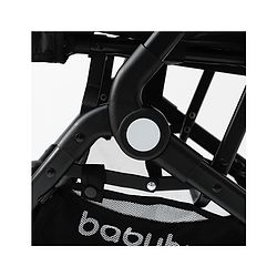 Babyhug Portable Baby Stroller with One-Hand Compact Fold Newborn Pram Concealed Linked Brake, Front Swivel Wheels, Safety Harness, Shock Absorbing Wheels Storage Basket Moon & Star Print - Black