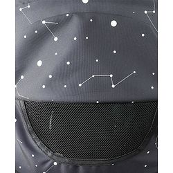 Babyhug Portable Baby Stroller with One-Hand Compact Fold Newborn Pram Concealed Linked Brake, Front Swivel Wheels, Safety Harness, Shock Absorbing Wheels Storage Basket Moon & Star Print - Black