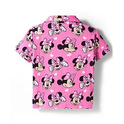 Babyhug Disney Single Jersey knit Half Sleeves Shorts Night suit With Minnie Mouse Print - Pink