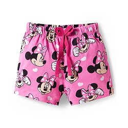 Babyhug Disney Single Jersey knit Half Sleeves Shorts Night suit With Minnie Mouse Print - Pink