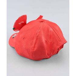 Babyhug Disney Cotton Woven Cap With Mickey Mouse Graphics Red - Diameter 13 cm