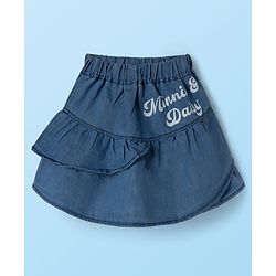 Babyhug Disney Single Jersey Knit Half Sleeves T-Shirt & Skirt Set with Minnie & Friends Graphic - Navy Blue & White