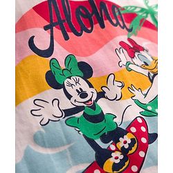 Babyhug Disney Single Jersey Knit Half Sleeves T-Shirt & Skirt Set with Minnie & Friends Graphic - Navy Blue & White