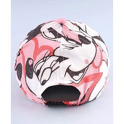 Babyhug Disney Cotton Woven Summer Cap with Minnie Mouse Graphic Pink - Diameter 16 cm