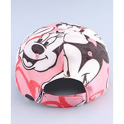Babyhug Disney Cotton Woven Summer Cap with Minnie Mouse Graphic Pink - Diameter 16 cm