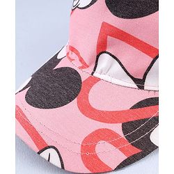 Babyhug Disney Cotton Woven Summer Cap with Minnie Mouse Graphic Pink - Diameter 16 cm