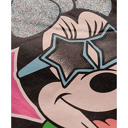 Babyhug Disney Single Jersey Knit Half Sleeves Top & Denim Skirt with Minnie Mouse Graphic - Pink & Blue