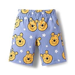Babyhug Disney Single Jersey Knit Half Sleeves Shorts Night Suit With Winnie & Friends Graphics - Light Blue