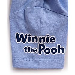 Babyhug Disney Single Jersey Knit Half Sleeves Shorts Night Suit With Winnie & Friends Graphics - Light Blue