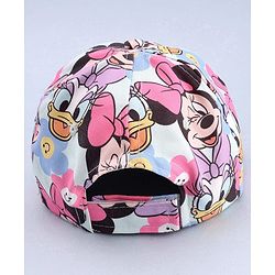 Babyhug Disney Cotton Woven Summer Cap With Minnie Mouse Print Blue - Diameter 16.5 cm