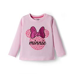 Babyhug Disney single Jersey Knit Full Sleeves Night Suit With Minnie Mouse Graphics - Pink