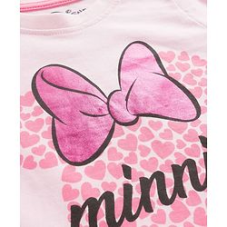 Babyhug Disney single Jersey Knit Full Sleeves Night Suit With Minnie Mouse Graphics - Pink