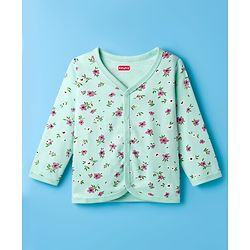 Babyhug 100% Cotton Knit Full Sleeves Front Open Jhablas with Duck & Floral Print Pack of 3 - White Pink & Sea Green