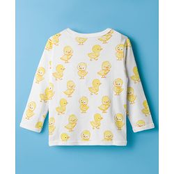 Babyhug 100% Cotton Knit Full Sleeves Front Open Jhablas with Duck & Floral Print Pack of 3 - White Pink & Sea Green