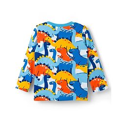 Babyhug Cotton Knit Full Sleeves Co-ords Night Suit With Dino Print - Blue