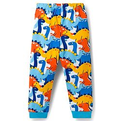 Babyhug Cotton Knit Full Sleeves Co-ords Night Suit With Dino Print - Blue