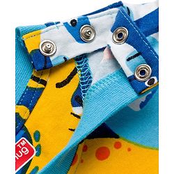 Babyhug Cotton Knit Full Sleeves Co-ords Night Suit With Dino Print - Blue