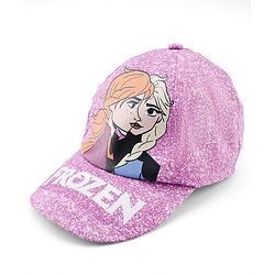 Babyhug Disney Cotton Woven Summer Cap With Disney Princess Graphics Purple - Diameter 16 cm