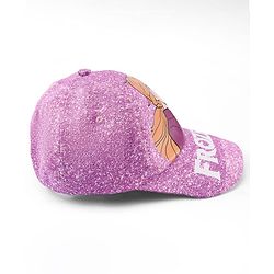 Babyhug Disney Cotton Woven Summer Cap With Disney Princess Graphics Purple - Diameter 16 cm