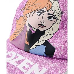 Babyhug Disney Cotton Woven Summer Cap With Disney Princess Graphics Purple - Diameter 16 cm
