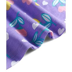 Babyhug Single Jersey Knit Half Sleeves Floral Heart & Print Printed Frocks with Bow Applique Pack of 2 - Yellow & Lilac