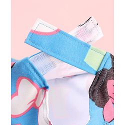 Babyhug Disney Cotton Woven Summer Cap with Minnie Mouse Print Blue - Diameter 17 cm