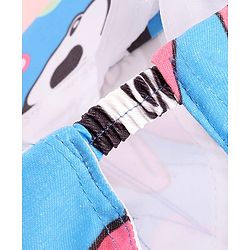 Babyhug Disney Cotton Woven Summer Cap with Minnie Mouse Print Blue - Diameter 17 cm