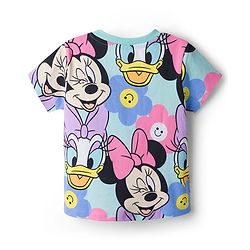 Babyhug Disney Single Jersey Knit Half Sleeves T-Shirt with Minnie Mouse & Daisy Print - Light Blue