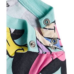 Babyhug Disney Single Jersey Knit Half Sleeves T-Shirt with Minnie Mouse & Daisy Print - Light Blue
