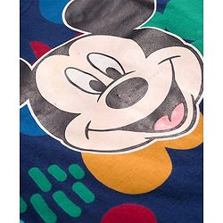 Babyhug Disney Single Jersey Knit Half Sleeves T-Shirt & Shorts Co-ord Set With Mickey Mouse Graphics - Navy Blue