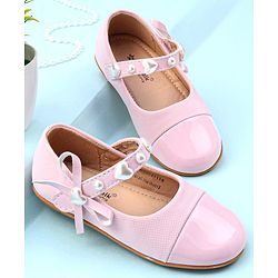 Cute Walk by Babyhug Ballerina with Velcro Closure & Heart Applique - Pink