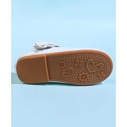 Cute Walk by Babyhug Velcro Closure Ballerina With Floral Applique - White