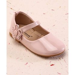 Cute Walk by Babyhug Velcro Closure Ballerina With Floral Applique - White