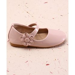 Cute Walk by Babyhug Velcro Closure Ballerina With Floral Applique - White