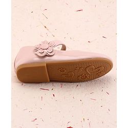 Cute Walk by Babyhug Velcro Closure Ballerina With Floral Applique - White